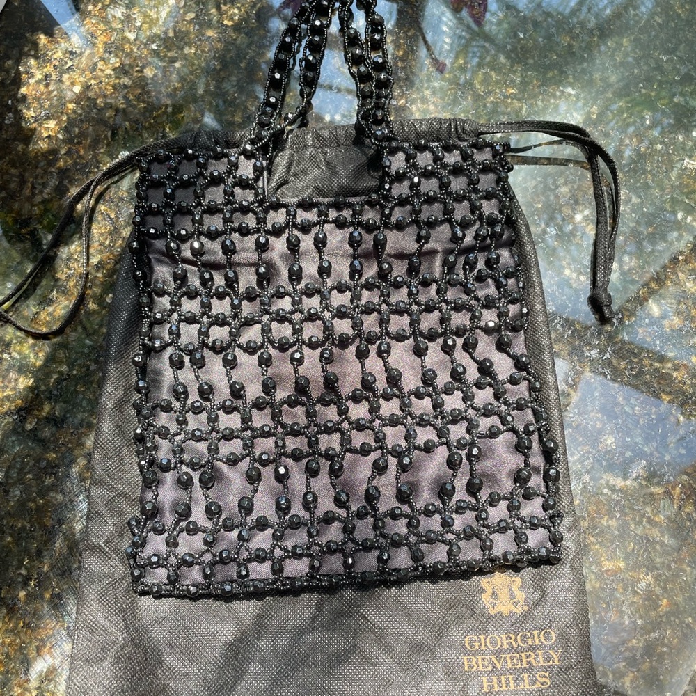 Vintage Black Beaded Handbag